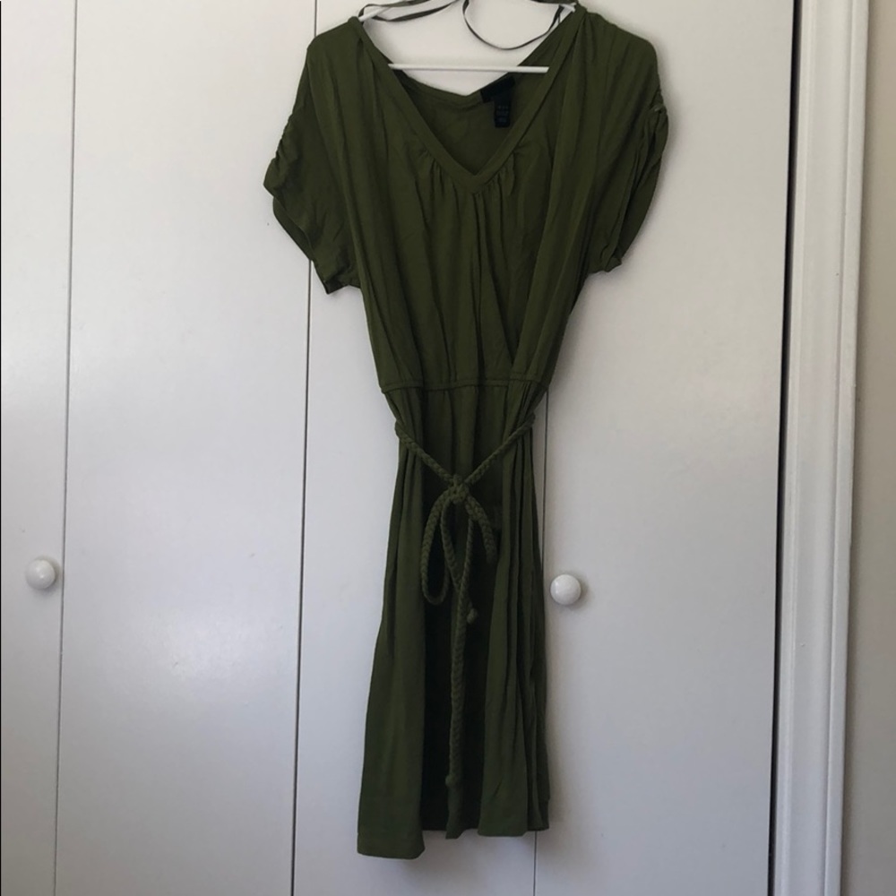 Moss green t-shirt dress